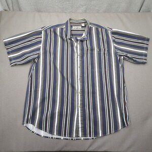 Vintage 90's Cool Blues Mens 2XL Striped Shirt Norm Core Gorpcore Dad